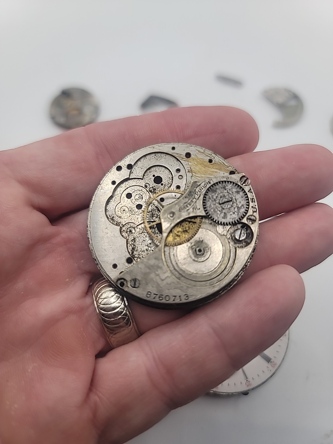 Antique Elgin & Waltham Pocket Watch Movements For Parts Repair Lot Of 6