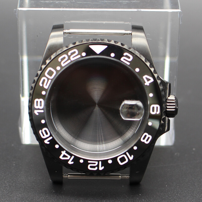 40mm Watch Cases Parts Stainless Steel Ceramic Bezel Fit Nh35 Eta 2824 Movement