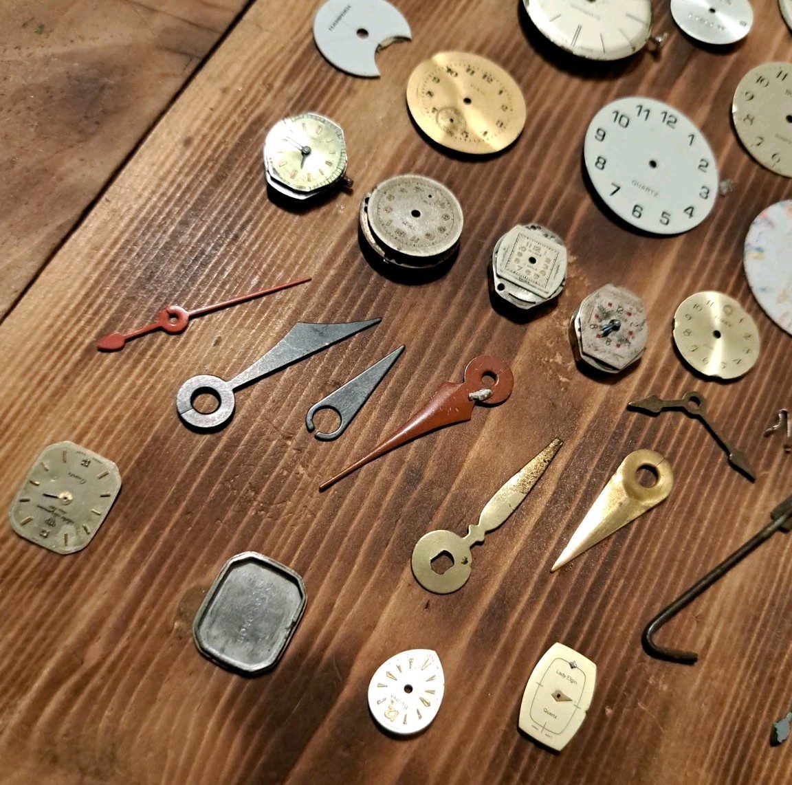 Mixed Lot Of Vintage Wristwatch Parts ~ 30+ Pieces ~ SWISS ~ USA ~