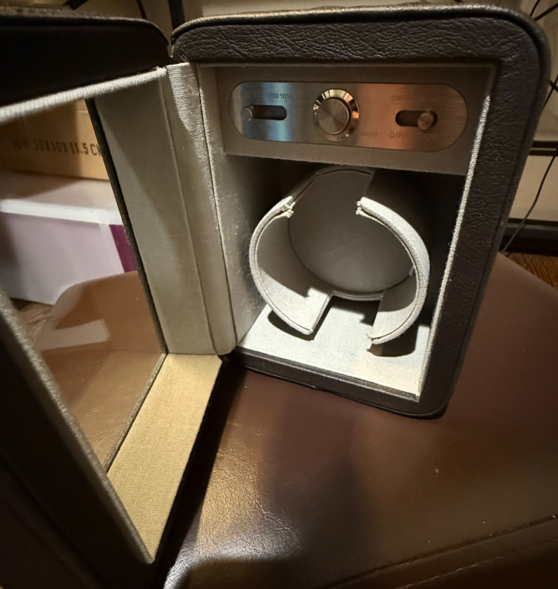 Heiden Monaco Single Watch Winder Black Leather TPD Control Automatic Watch