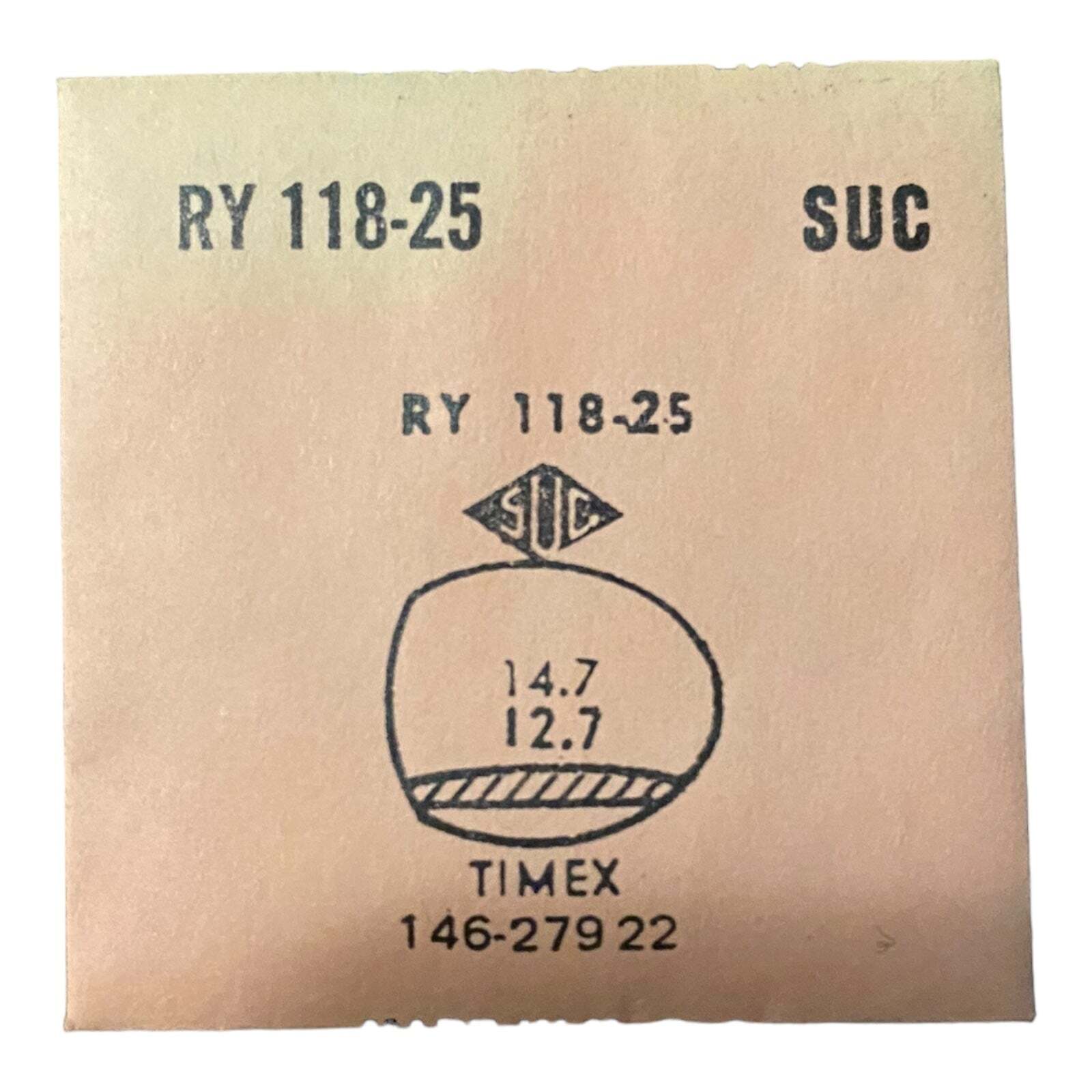 SUC RY118-25 RY 118-25 Watch Crystal 14.7×12.7 NOS Part Timex Same: CF340-40