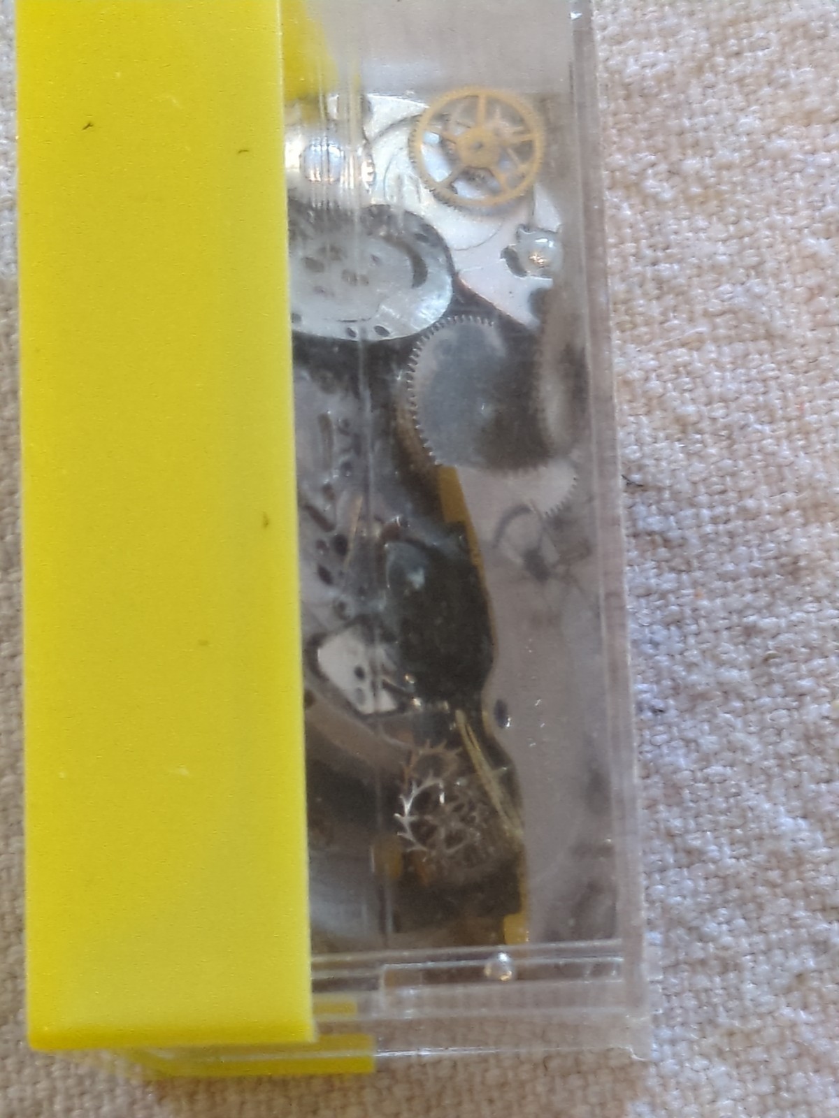 !Lot of 2 watch movements with a Box, Wheels, Plates, Screws, Springs, and more!