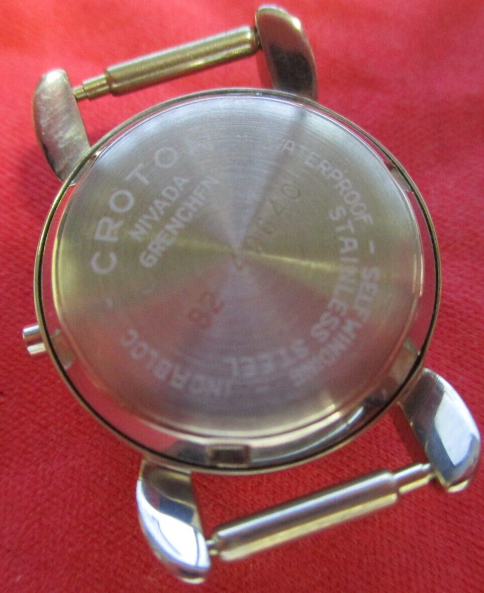 CROTON NIVADA SA GRENCHEN Watch Industry Sample NOS Swiss Case Crystal ScrewBack
