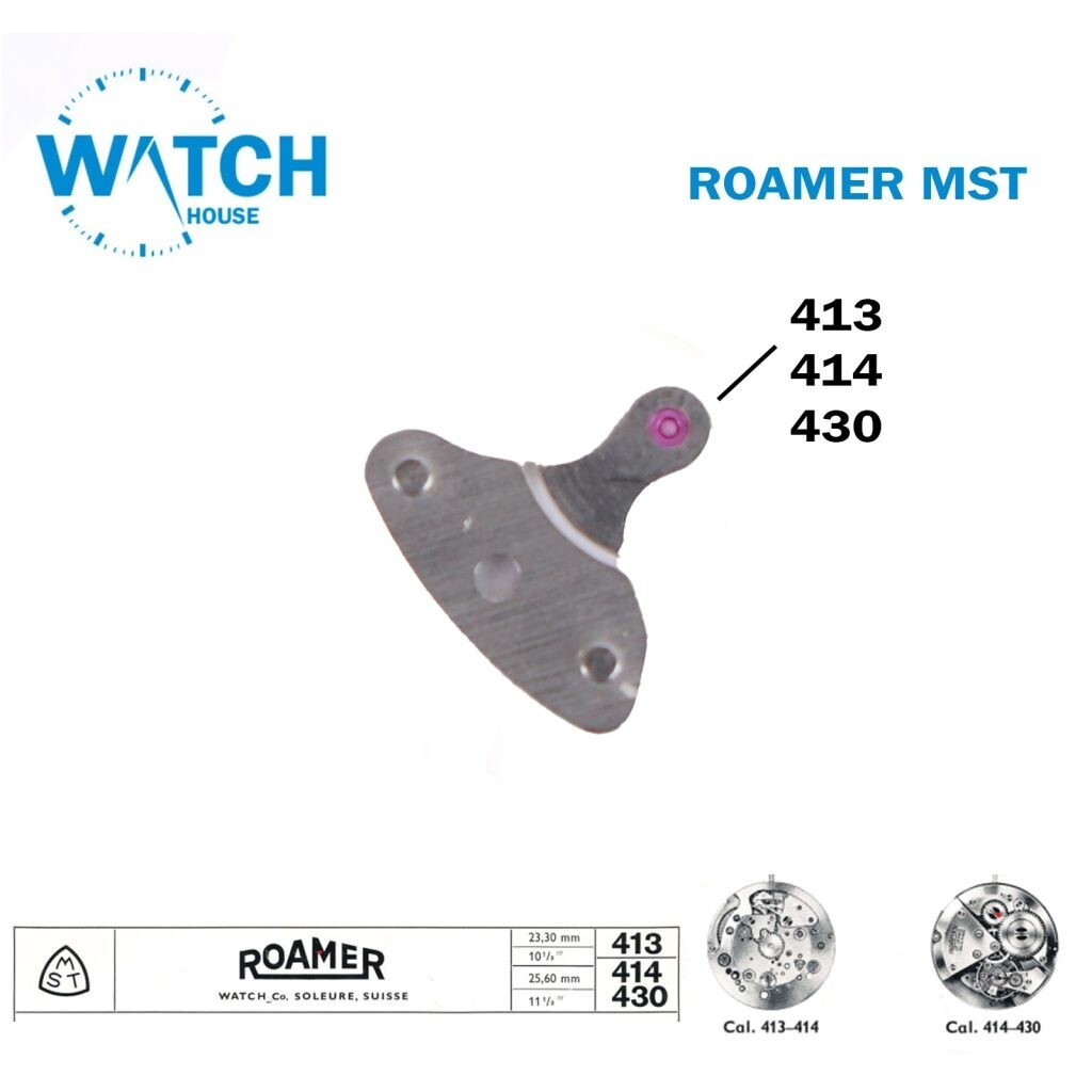 ROAMER MST 413 or 414 or 430 Swiss Spare Parts, Silver Color.