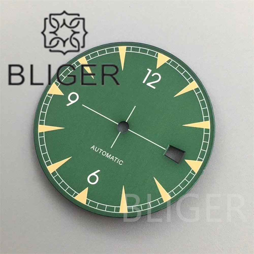 33mm Blue Black White Green Watch Dial Green Luminous for NH35 Movement Parts