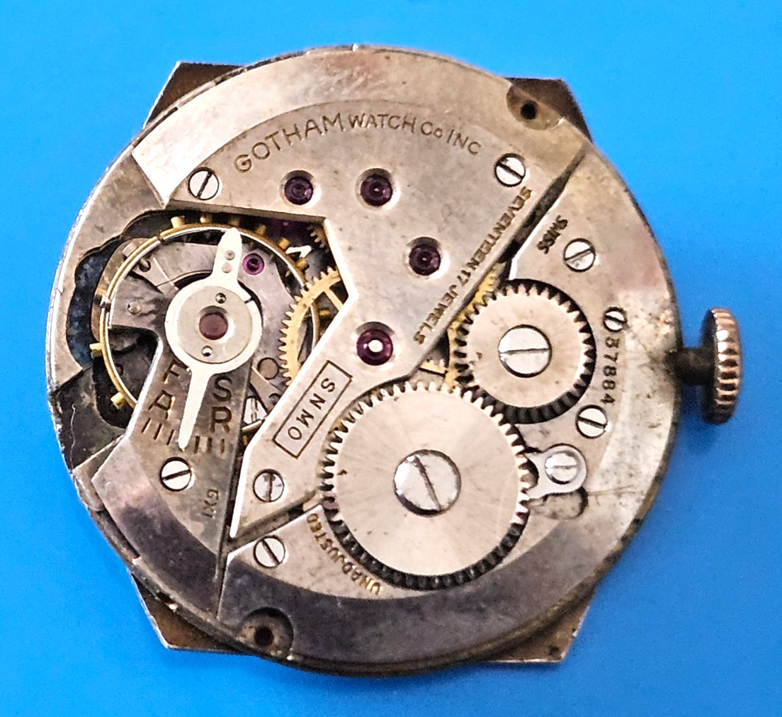 GOTHAM SNMO 17J Watch Movement (REMOVED FROM GOLD CASE/BALANCE RUNS) lot16