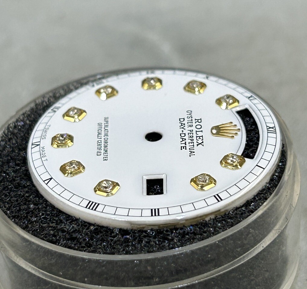 Rolex NonQuick President Custom White Diamond Dial For Model 1803