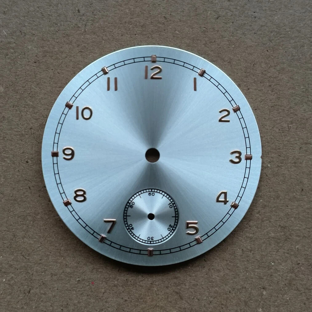 37mm silver dial Rose gold number Thickness 0.4mm for ETA6498 ST3621 movement