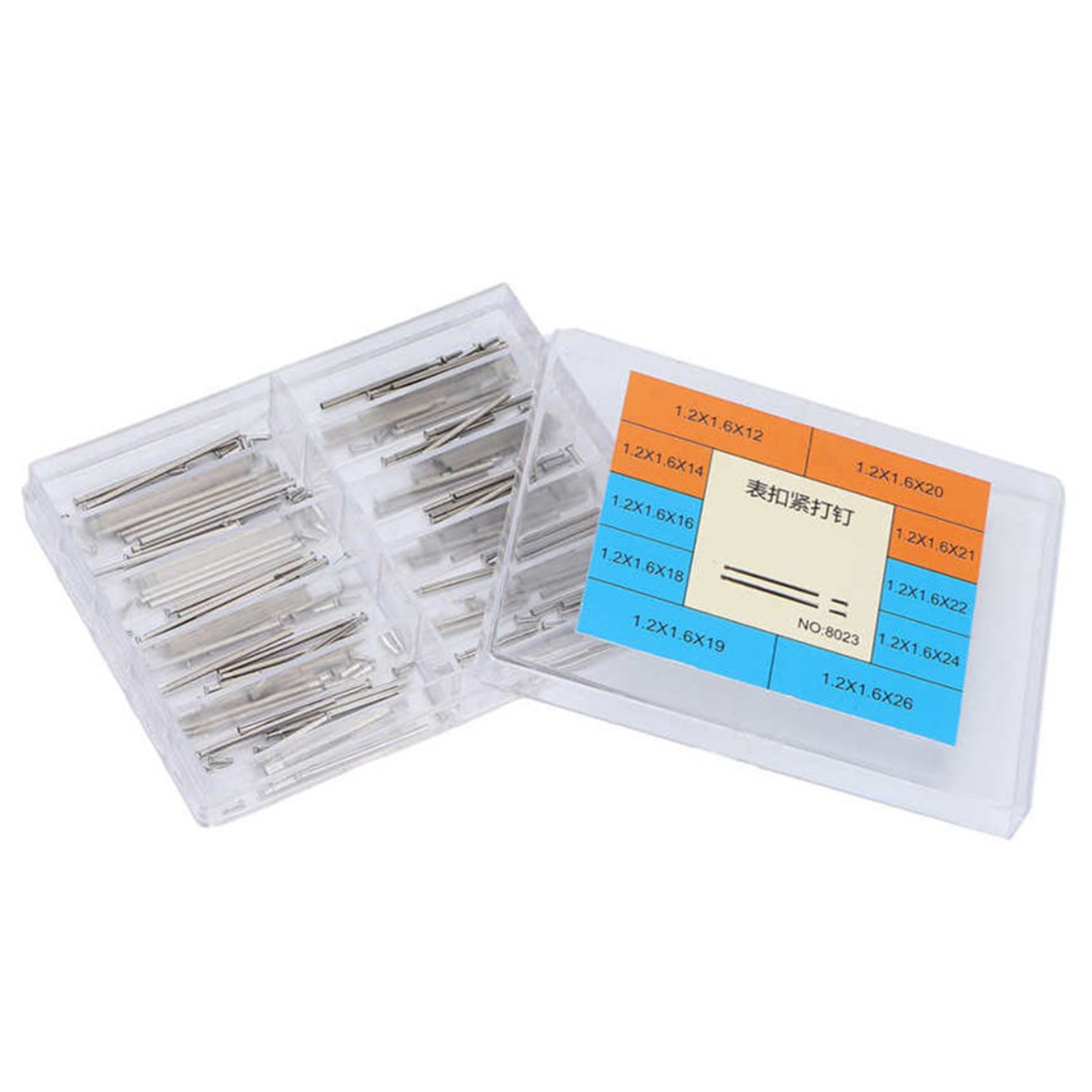 100Pcs/Box 12-26mm Steel Watch Band Pressure Bars Pins Neddles Repairing Tool