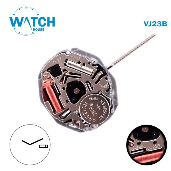 SEIKO” VJ23B ” Quartz Watch Movement MADE🇯🇵JAPAN White Day-Date at 3