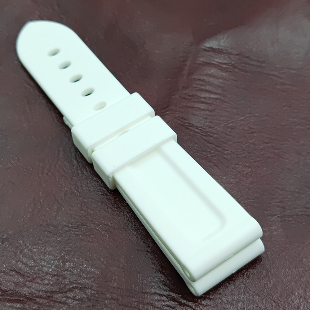 24mm – 22mm White Rubber Strap Watch Band Fit For PAM PAM111