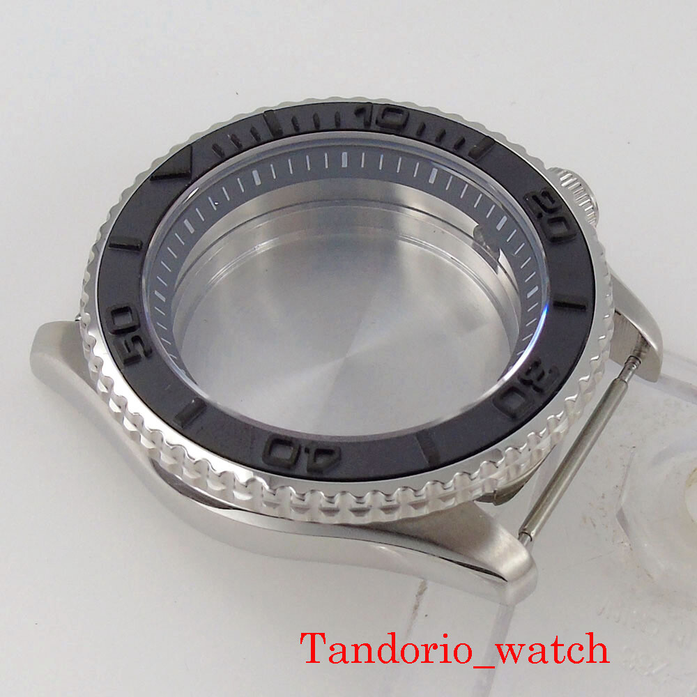 41mm Watch Case Parts Sapphire Glass Steel Insert Fit NH34A NH35A NH36 SKX007