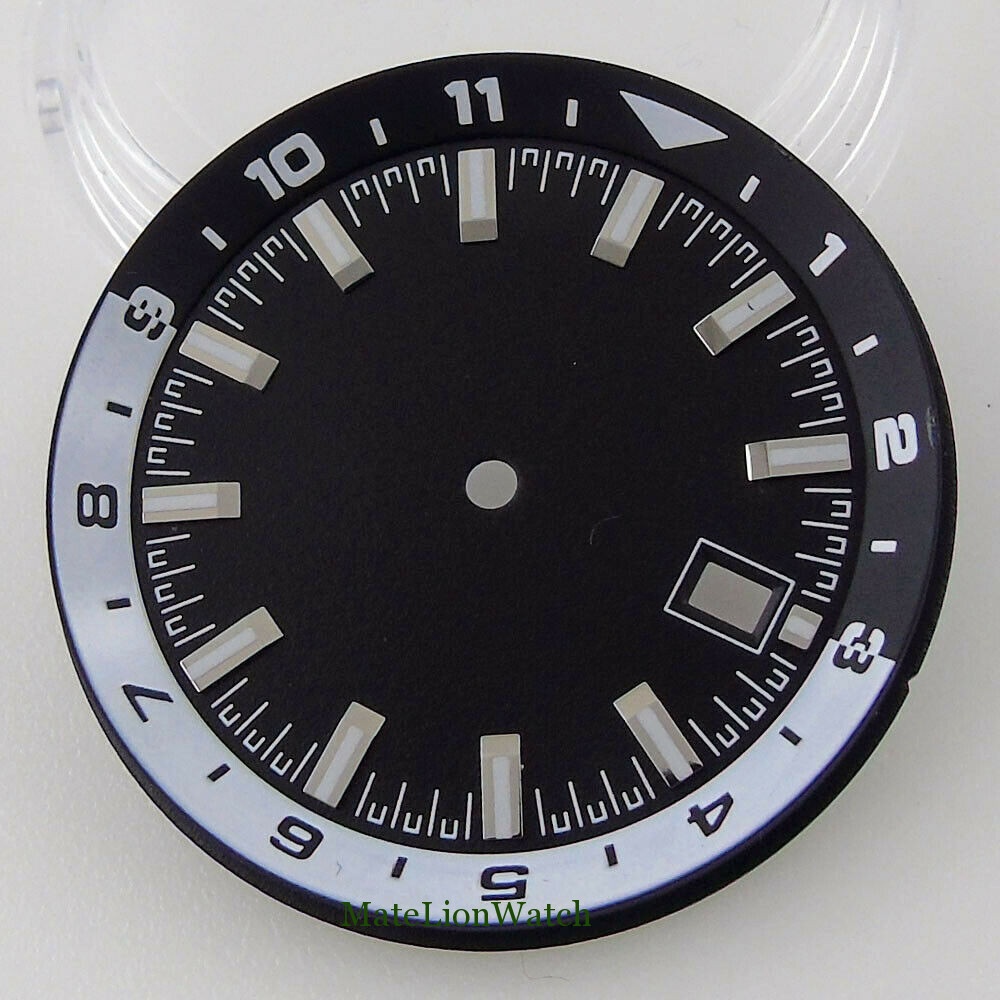 36.6mm Watch Dial+Hands Spare Parts Fit For NH35 NH35A Date Window Chapter Ring