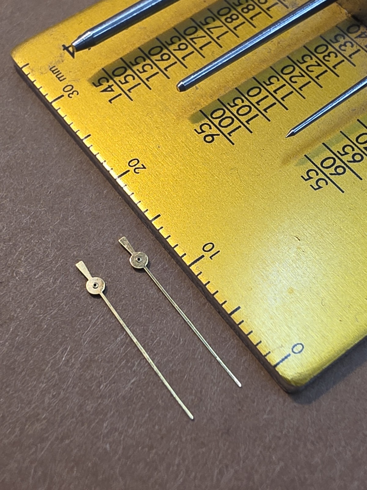 Lot Of 2 Vintage NOS Gilt Sweep Seconds Ctr Second Hands-Very Good Cond.