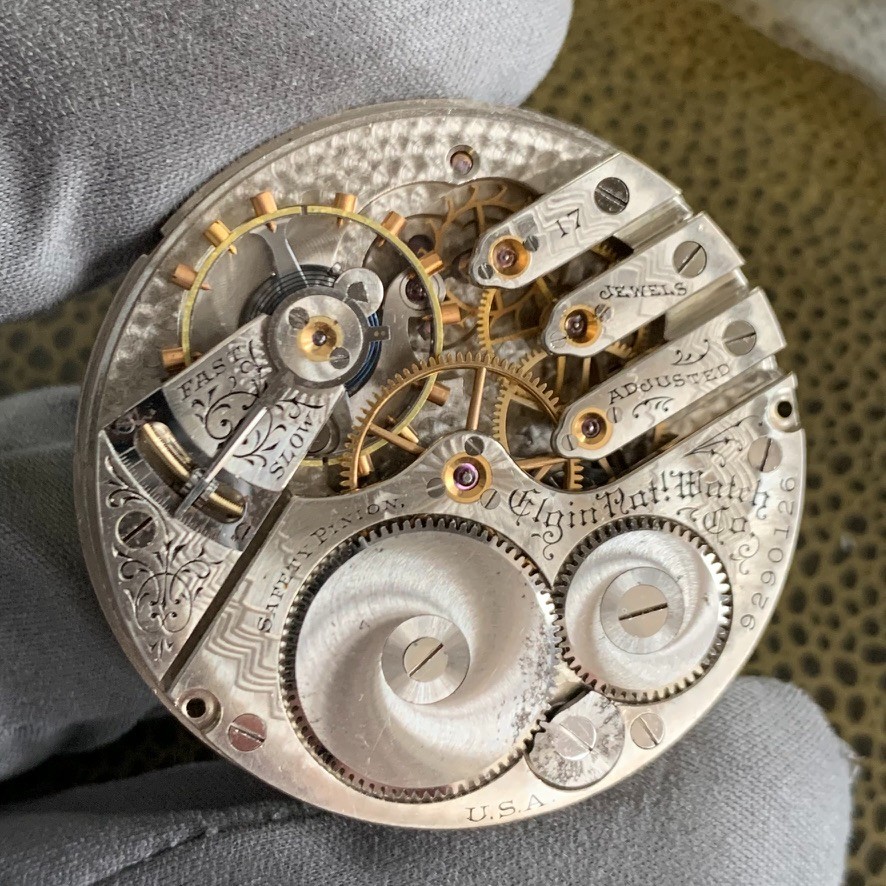 1901 Elgin Grade 241 16S 17 Jewels Hunting Case Pocket Watch Movement Runs
