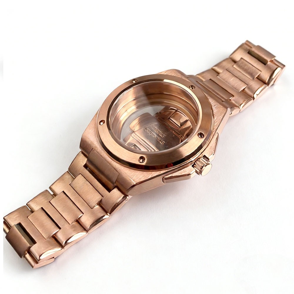 Rose golden 40mm Sapphire glass Watch Case Fit NH35 NH36 ETA 2824 PT5000 watch