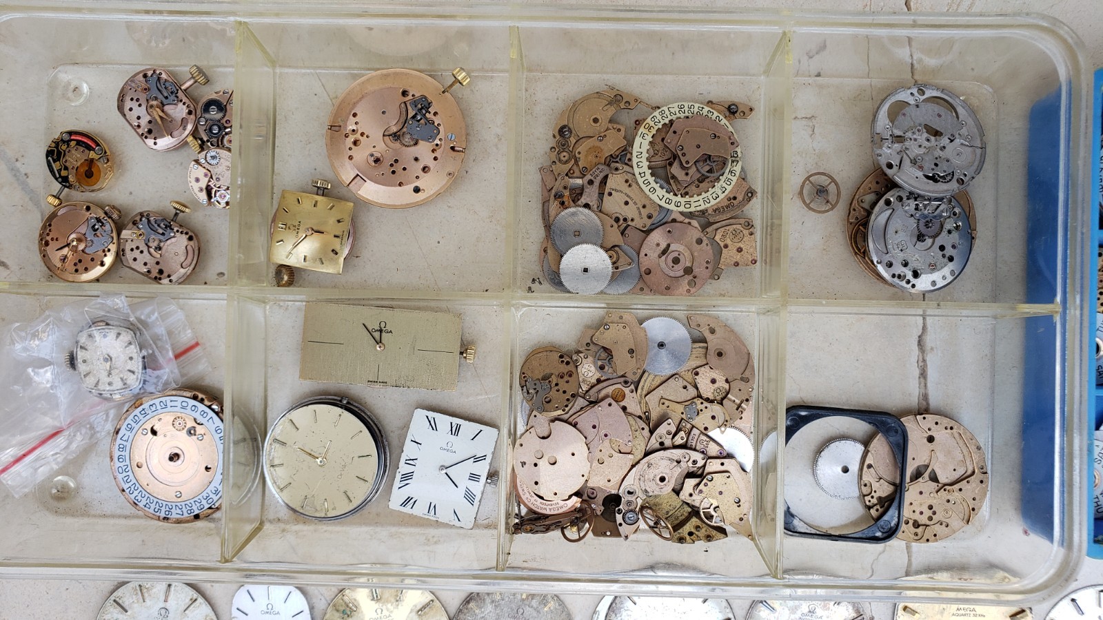 Huge Lot Of Omega Watch Movements & Dials & Parts