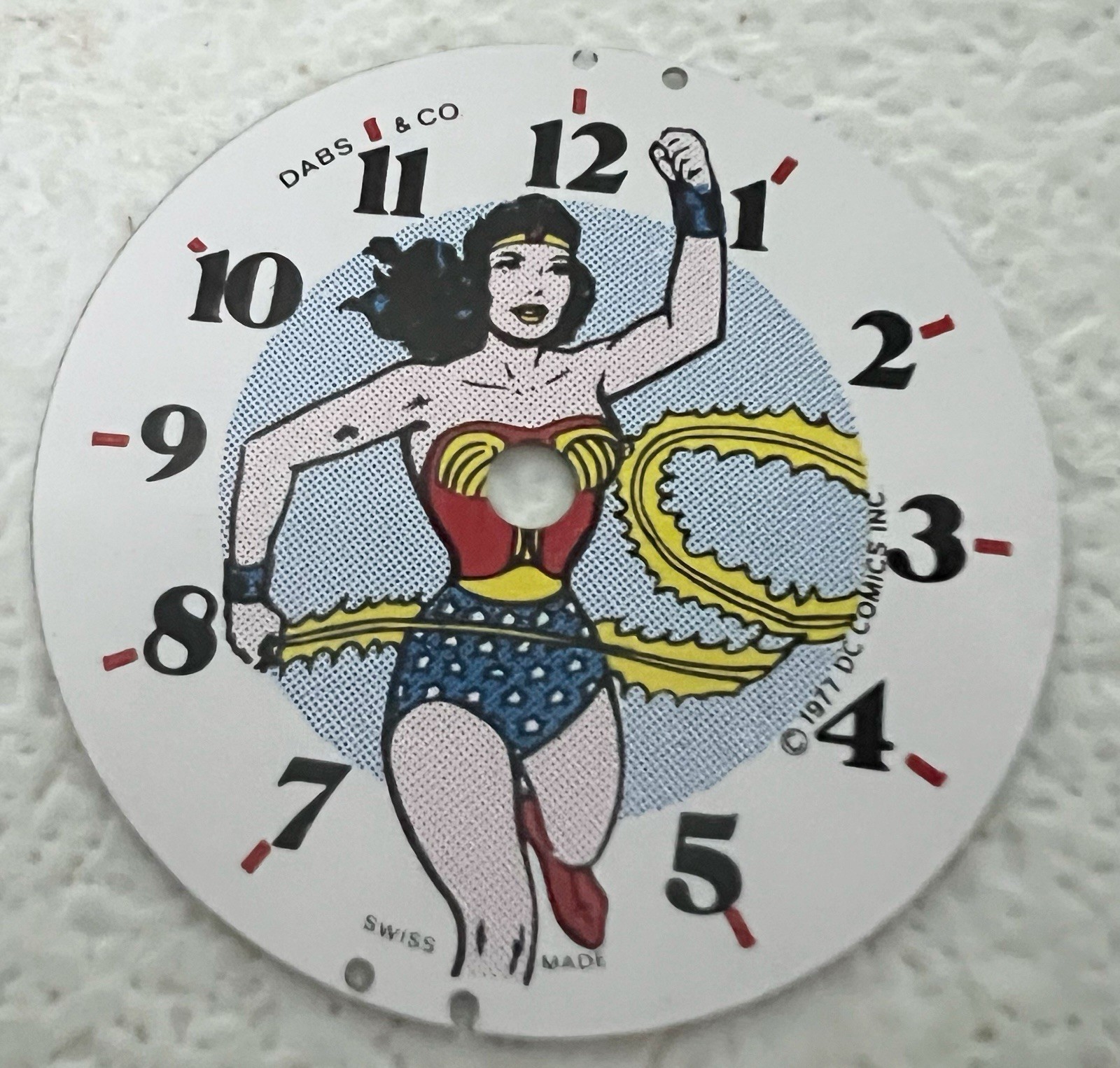 1977 Dabs & Co. Wonder Woman Character Watch Dial for Parts New Old Stock 23.6mm