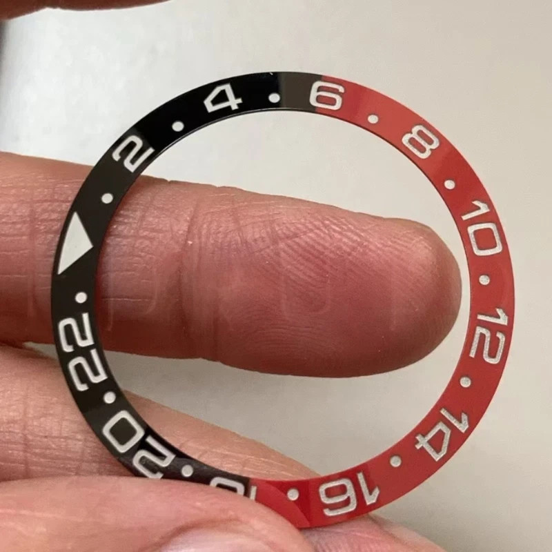 Custom Made Black Red Watch Bezel Insert Fits Rolex GMT Master II 116710 126710
