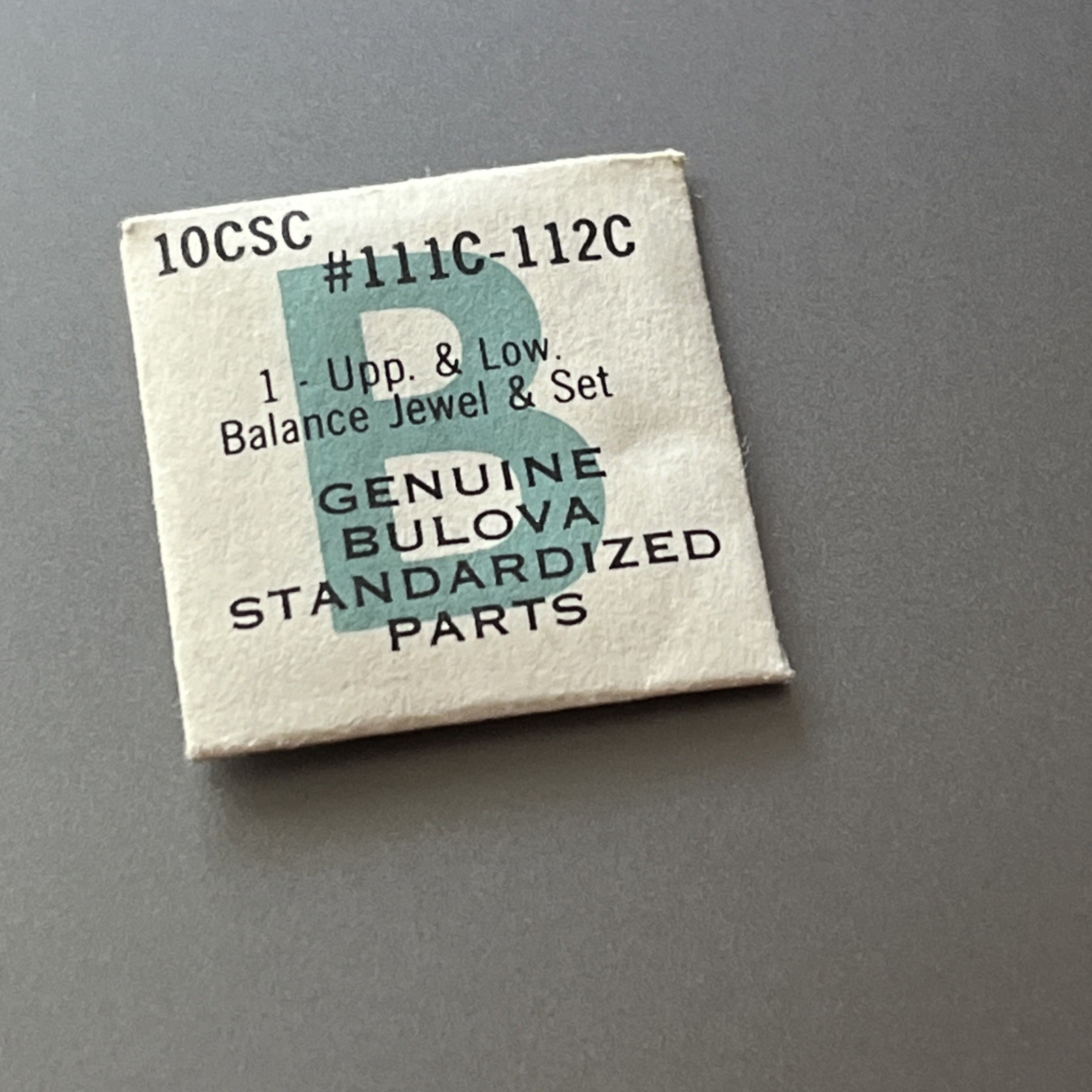 Bulova Watch Movement Part 10CSC #111C-112C Upper & Lower Balance Jewel & Set