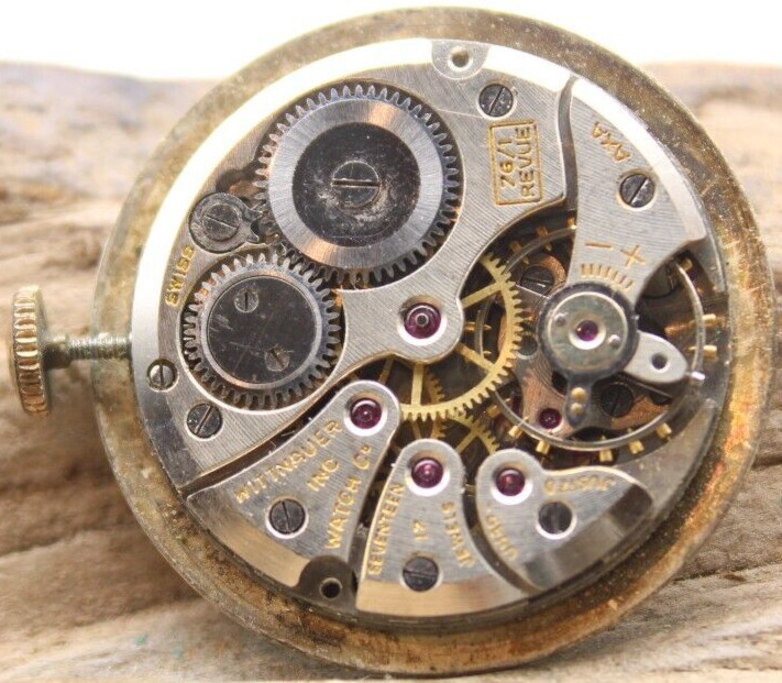 WITTNAUER SWISS WATCH MOVEMENT OVERWOUND AXA 17j 23.7mm 76/1-REVUE (DK)