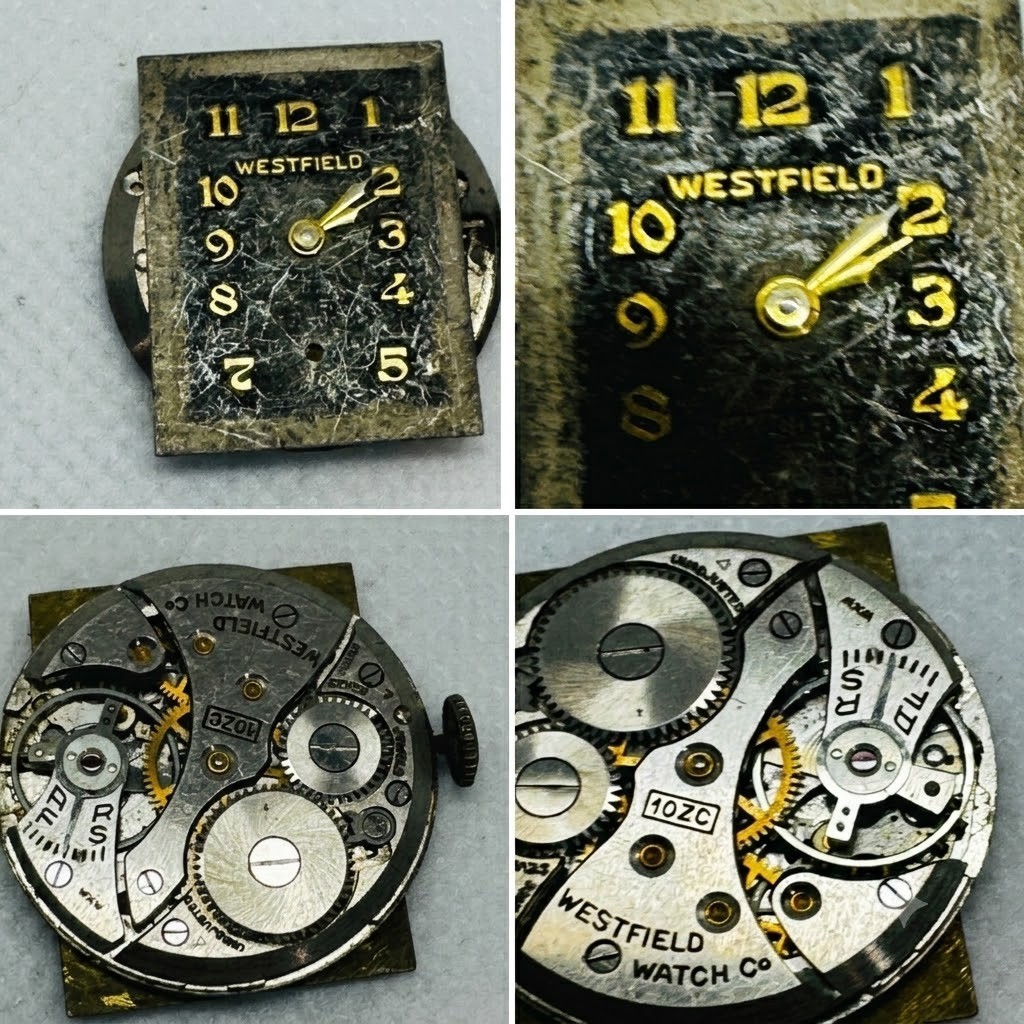 Vintage Watch Movement & Dial Parts Lot: Vulcain Waltham Bulova Elgin and more