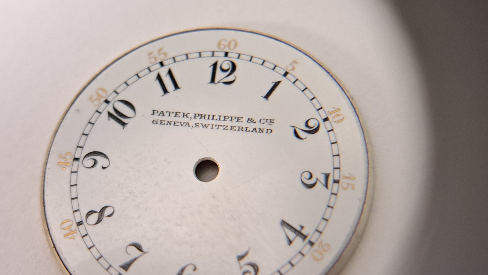 genuine Patek Phillipe DIAL pie pan white 21mm diameter arabic numbers vintage