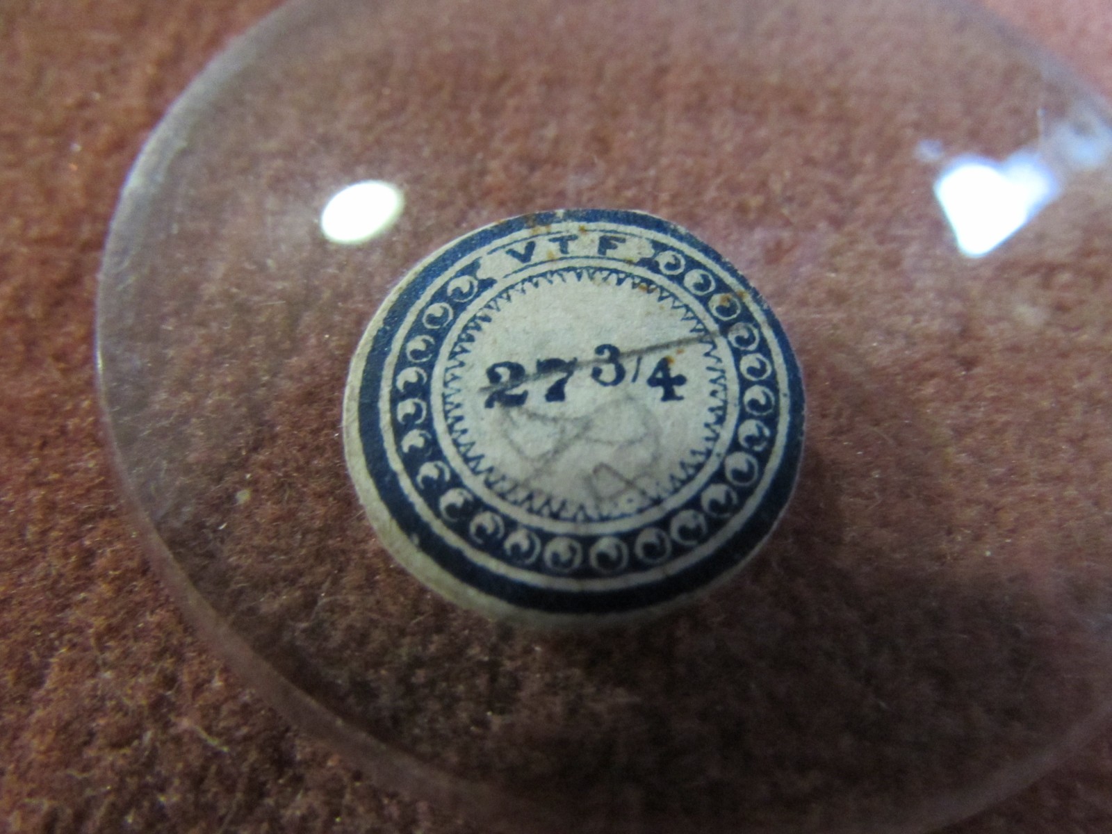 Vintage VTF French Pocket Watch Domed Crystal, Glass 49.93mm, 1.966″