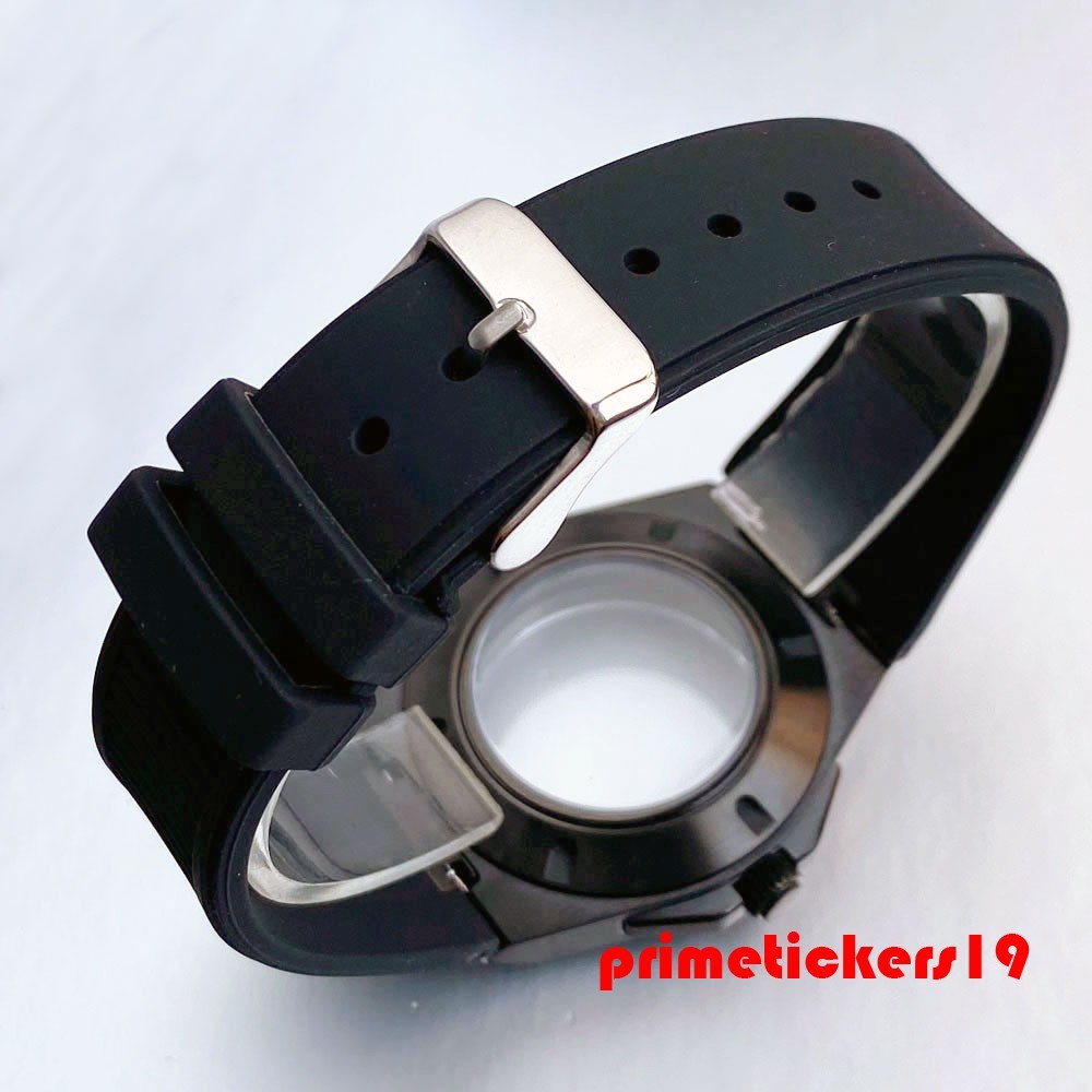 40mm Black PVD Watch Case+Band Sapphire Glass Fit for Engineer Style Watch Build