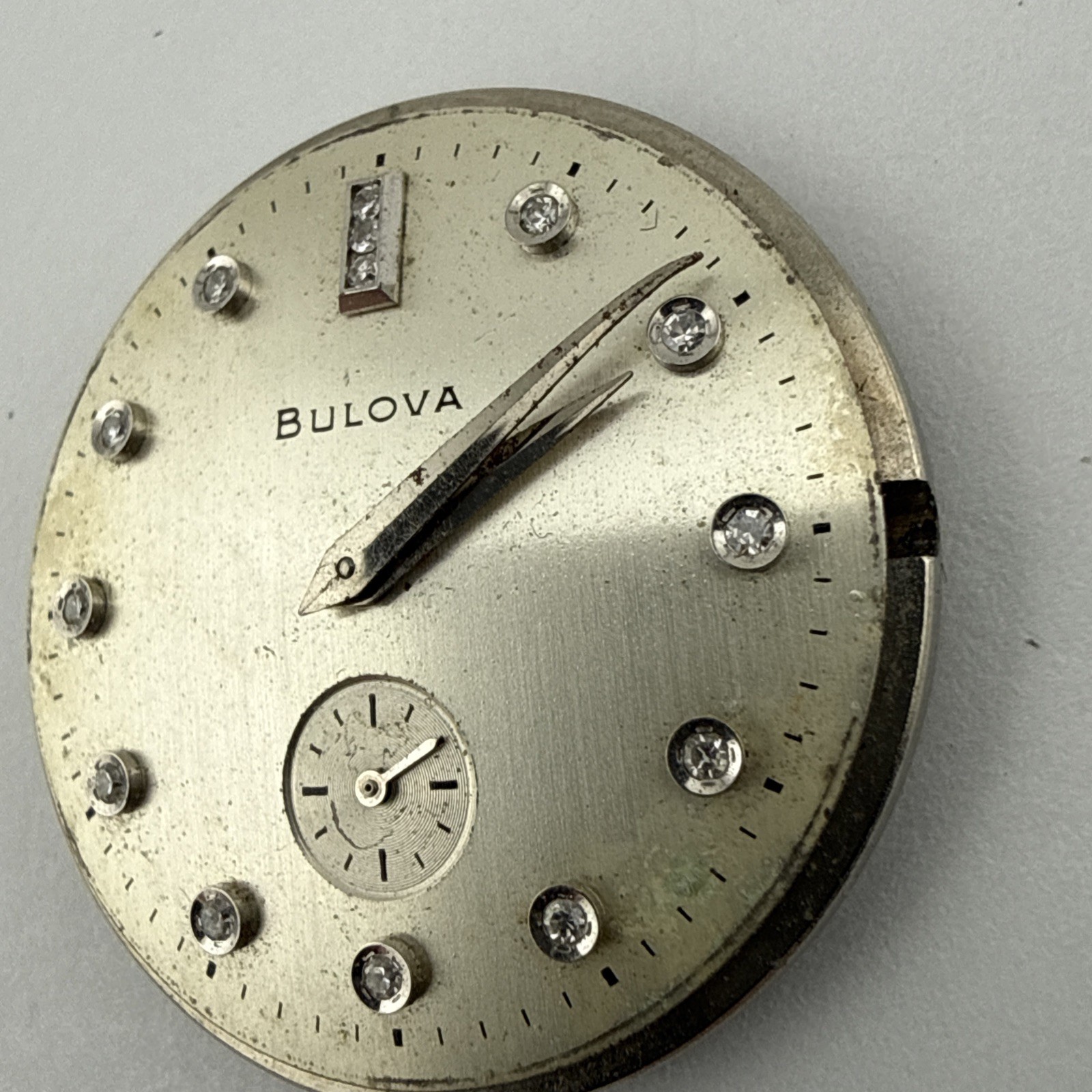 1954 Bulova Diamond Dial 10BM Watch Movement 21 Jewels Parts Repair