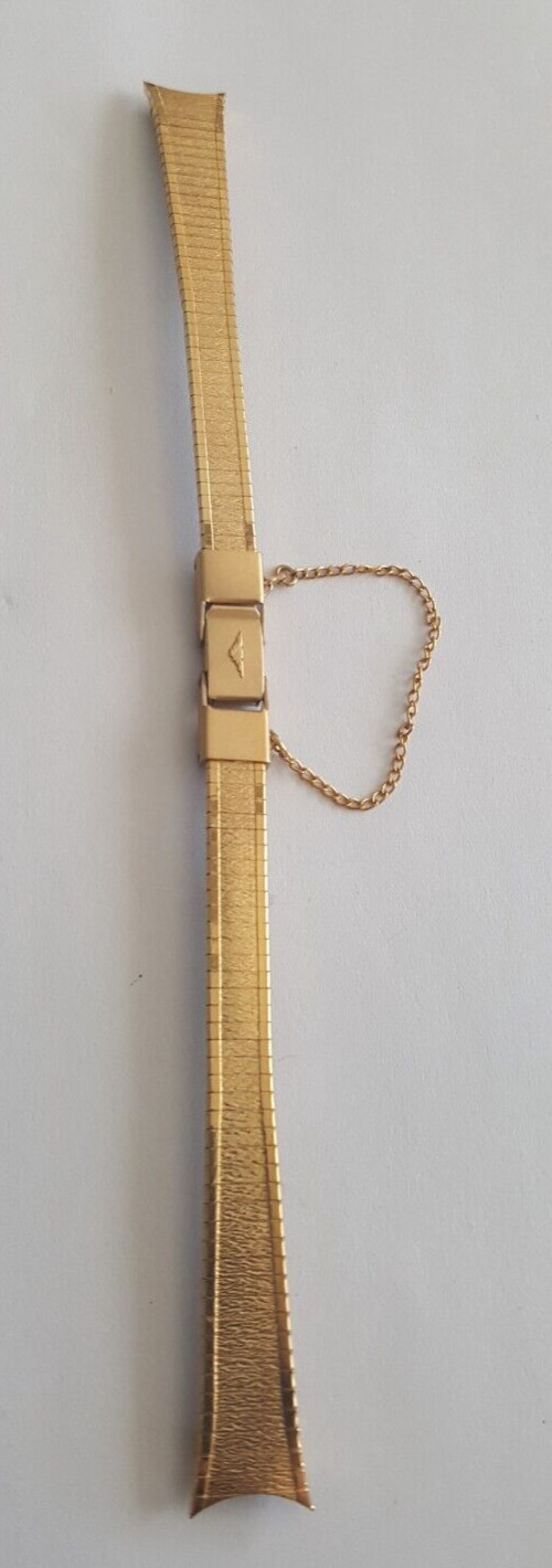 Longines Gold Plated Watch Bracelet With Safety Clasp Chain