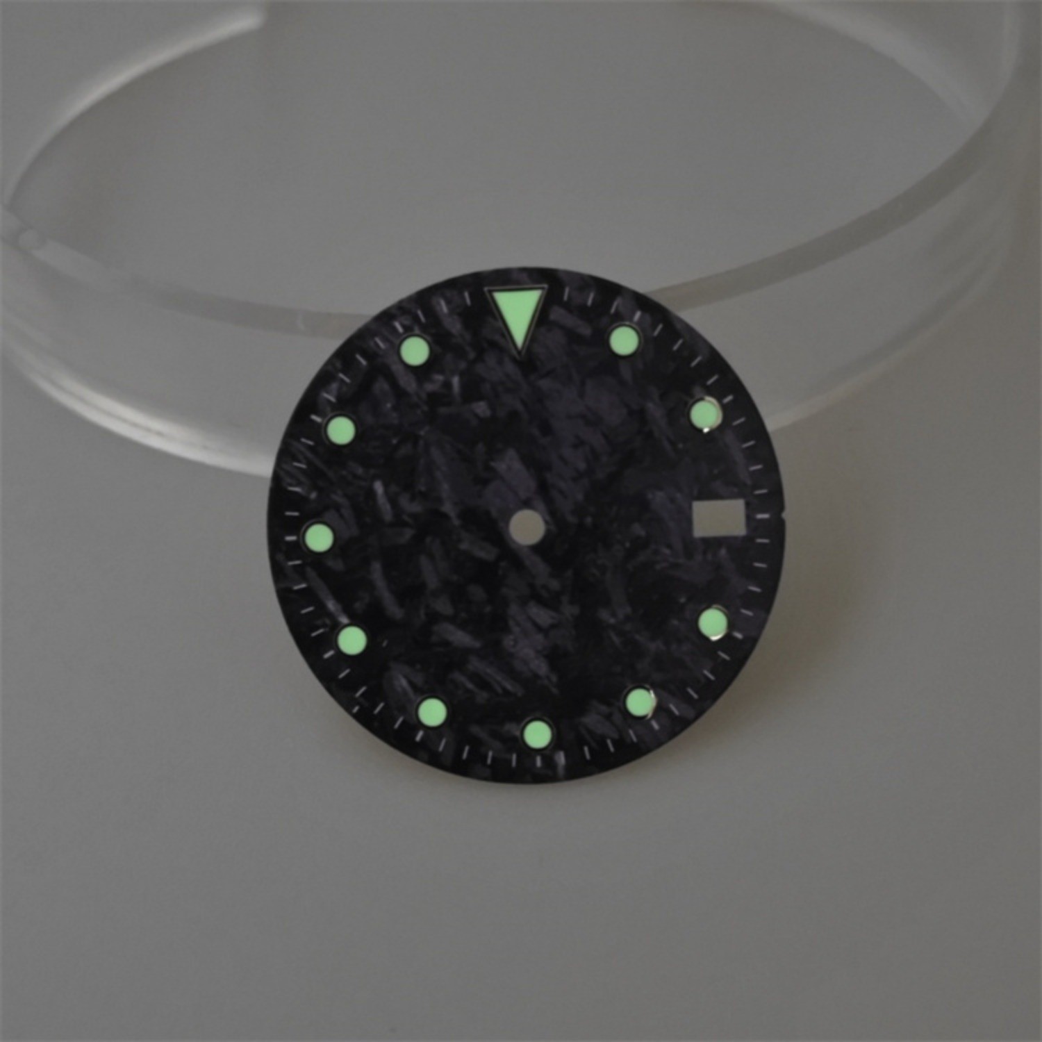 NH35 Dial 28.5mm Black Carbon Fiber Pattern Fit NH35/NH36 Movement Watch Part
