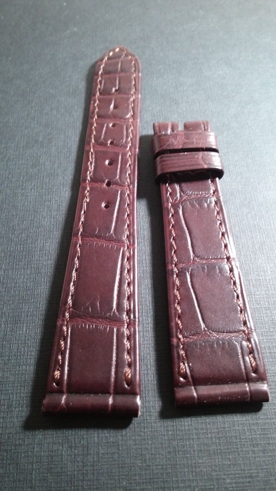Milus Band Alligator BROWN with Brown stitch, 18/14mm, 70/105mm lengths regular