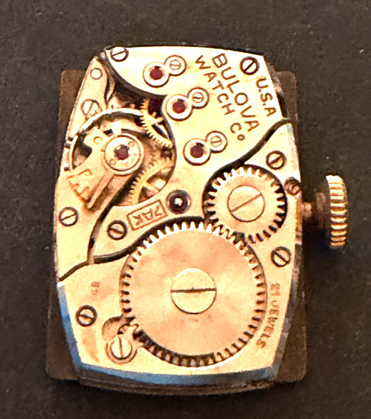 Vintage Bulova Cal 7AK Men’s Watch Movement Parts/Repair 7 AK 21j USA