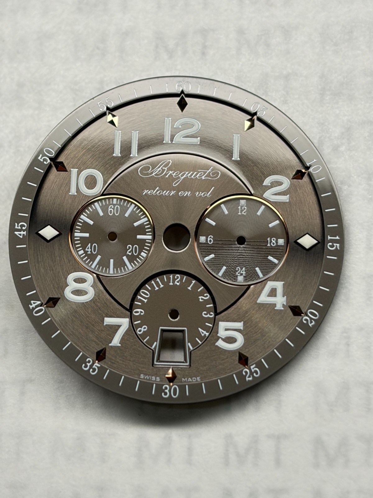 Brown Chronograph Dial for Breguet Type XX 3810BR Used Replacement Parts