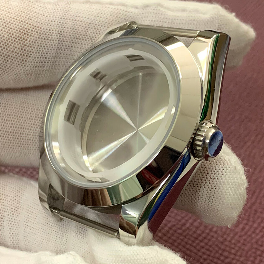 39MM 316L Steel Polished Watch Case Sapphire Mirror for 8215/2813 Movement Part