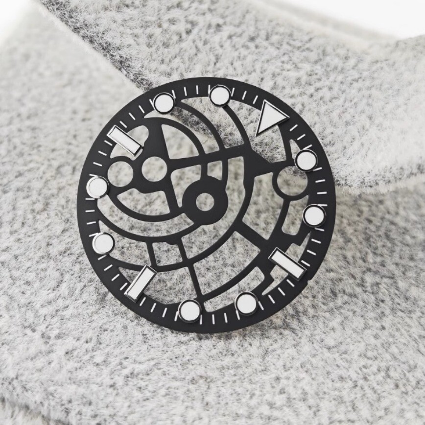 Skeletonized Dial Blue Luminous Dial 28.5mm Suitable for NH36 NH35 NH70 Movement