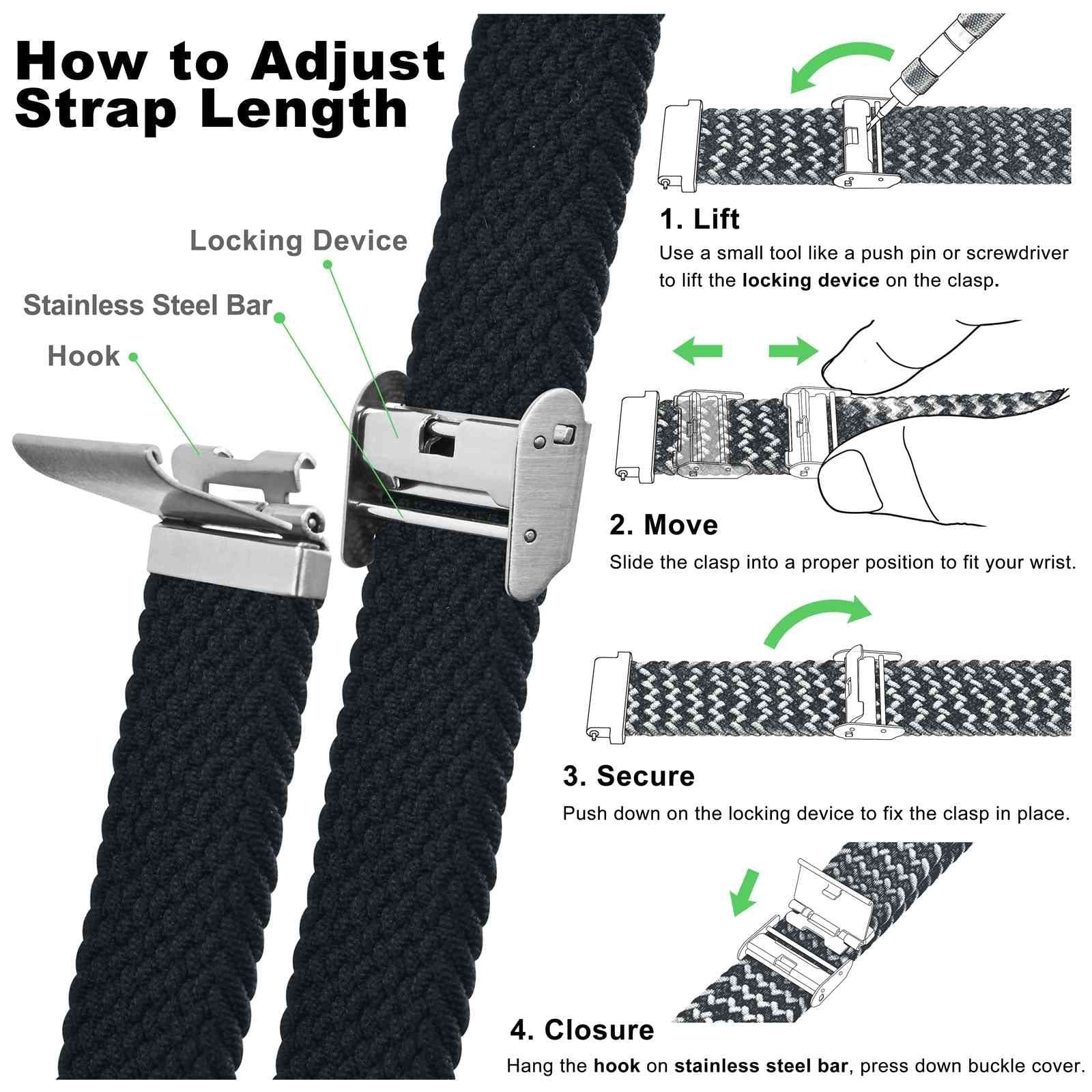 WOCCI 22mm Braided Nylon Watch Bands for Men and Women, 2 Packs Replacement S…