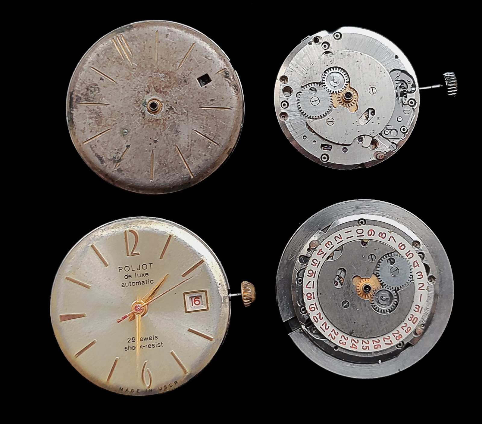 Soviet Movement Parts Poljot 2416 Automatic USSR Poljot De Luxe 29 jewels Date