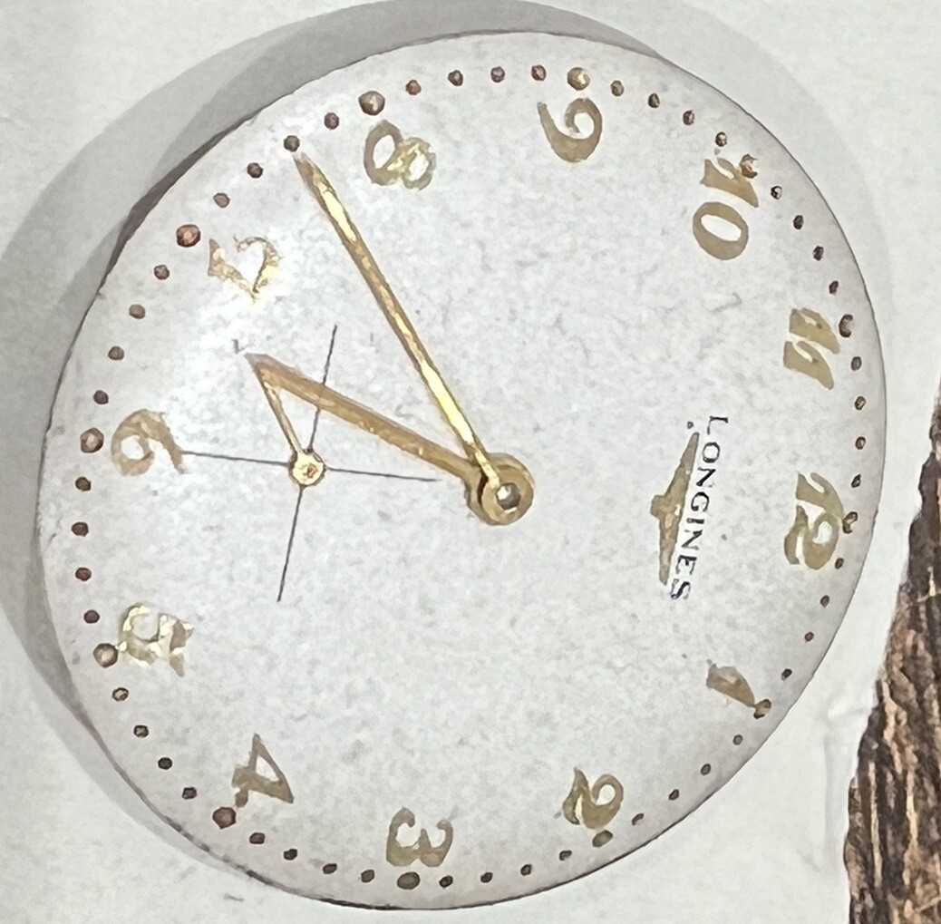 Vintage Longines Cal 370 Watch Movement , Round White Dial & Hands