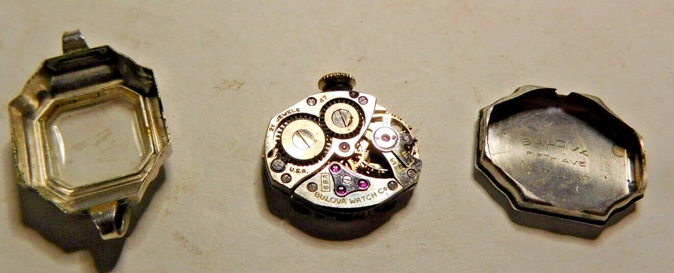BULOVA 6 BA WATCH 21 JEWELS RUNNING ORIGINAL CROWN.
