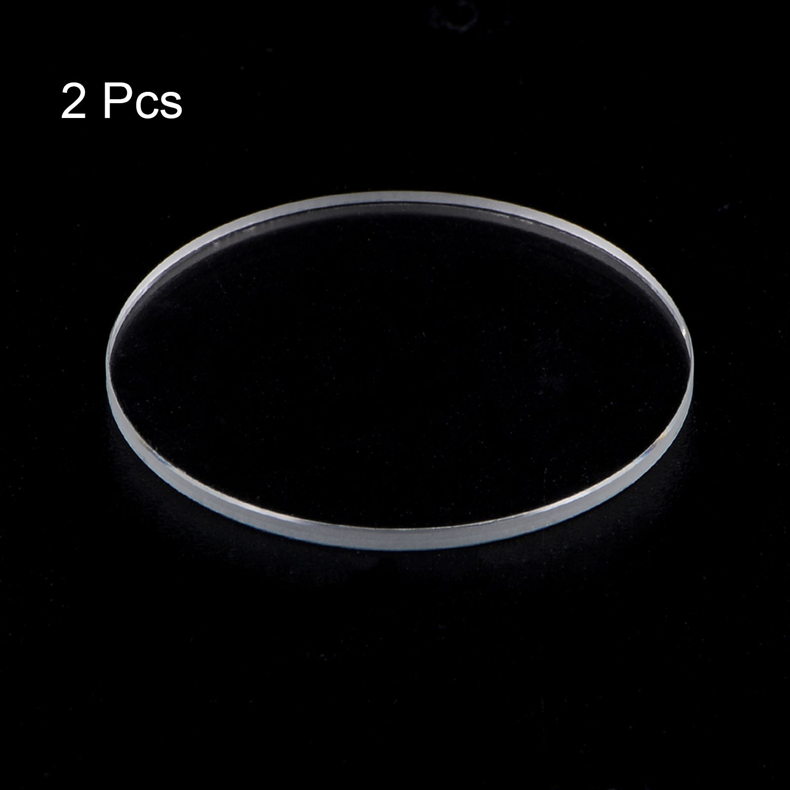 2pcs Watch Clear Crystal Lens Glass 36mm Dia 2mm Thick Round Flat Mineral