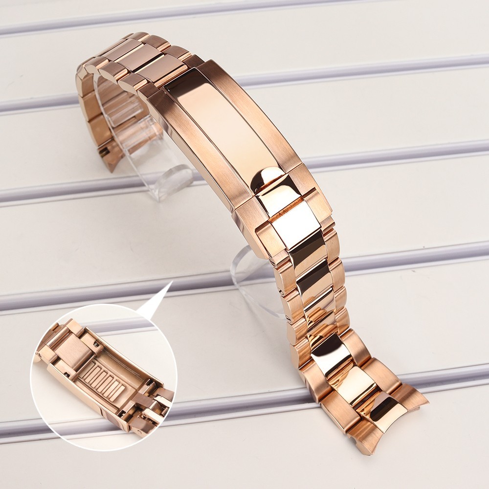 FEIYASHI STEEL 20mm Oyster Bracelet Sliding Lock Buckle Watch Repair Replacement