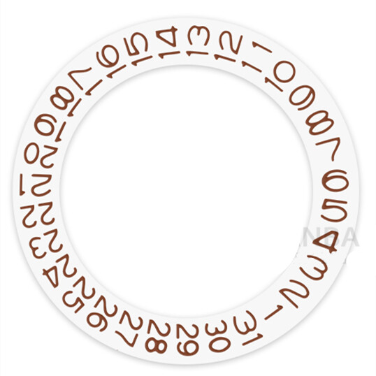 White Background Brown Character Disk Date Wheel for NH35 NH36