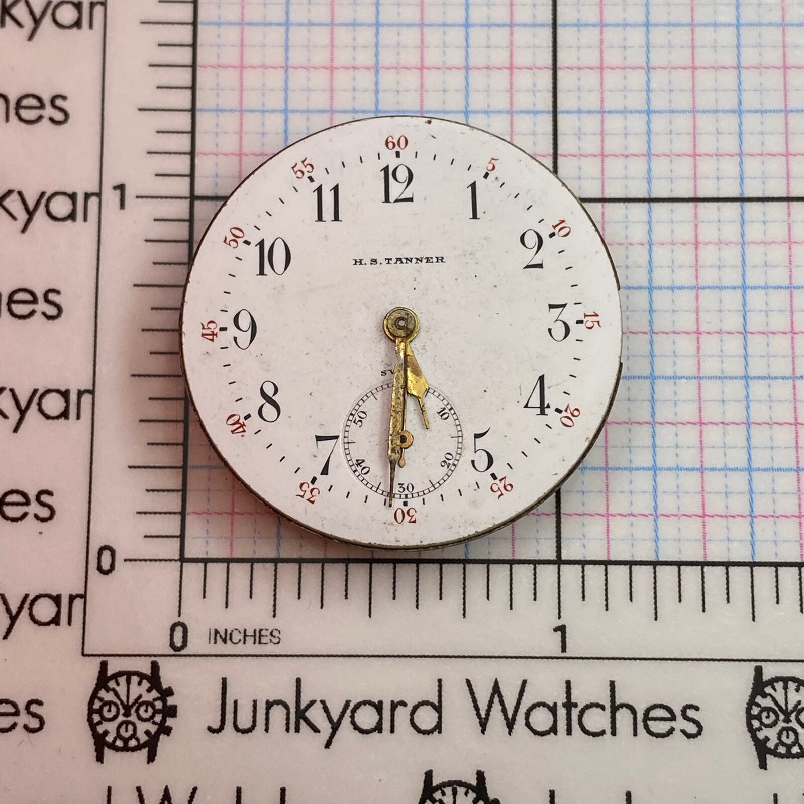 H.S.Tanner Prov.R.I. Pocket Watch Repairs Parts spare Watchmaker 17 Jewels swiss