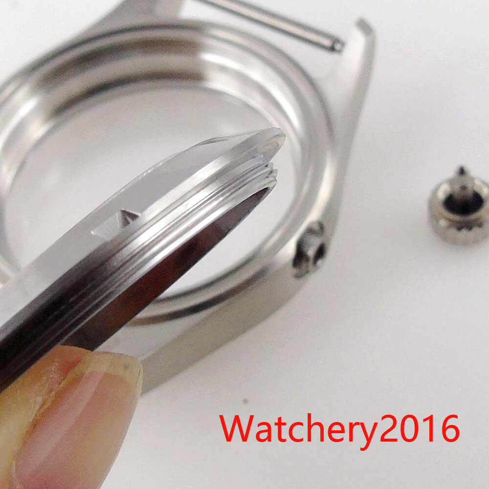 36mm Tandorio Sapphire Glass Watch Case Dial For NH35A NH36 Autoamtic Mens Watch