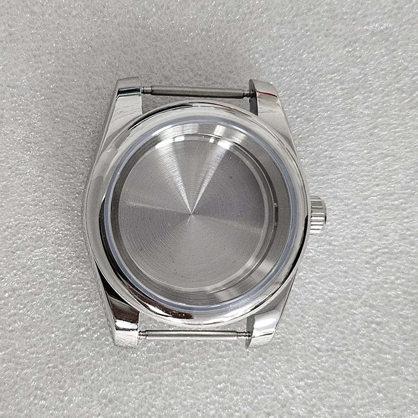 Steel Watch Case Transparent/Dense Base w/ Sapphire Glass For NH35/NH36 Movement