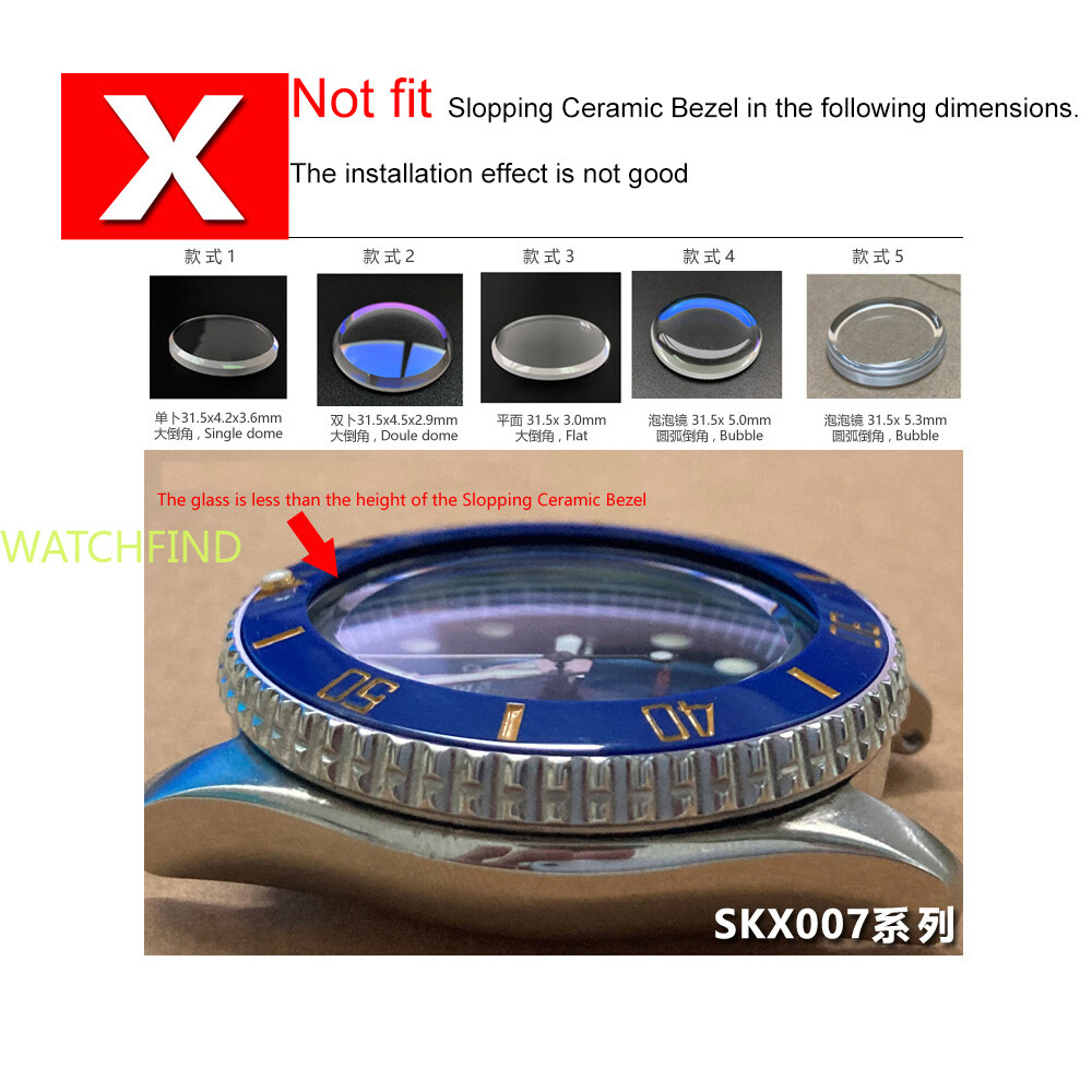 AR Sapphire Double Dome Watch Glass Crystal fit SKX009 SKX007 SKX011 171 SRPD