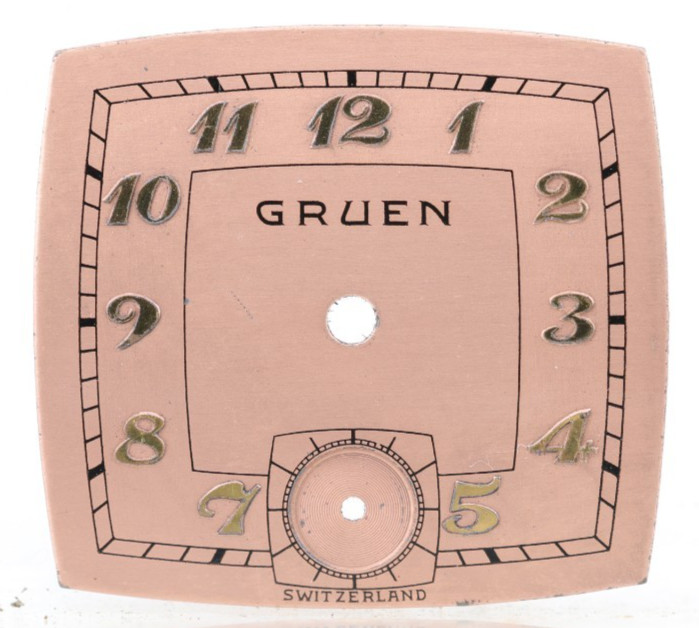 GRUEN SWISS SALMON TANK WRIST WATCH DIAL 21.48×19.89mm (JO)