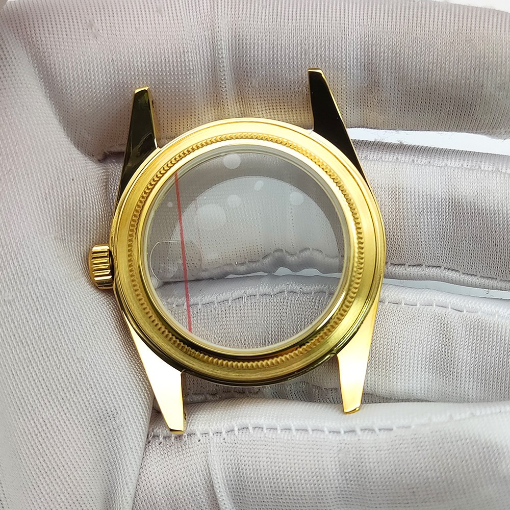 36mm Stainless Gold Watch Case Sapphire Glass For Nh35/36 Movement 28.5mm Dial